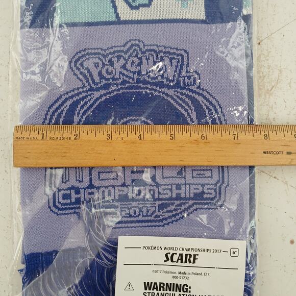 Pokemon World Championships 2017 Scarf Fringe Bottom Purple Blue Event Merch NEW - Picture 7 of 8